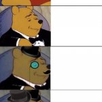 Whinnie the Pooh extended template | YOUR TEXT HERE; YOUR TEXT HERE | image tagged in whinny the pooh meme extended,whinnie the pooh | made w/ Imgflip meme maker