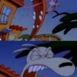 Rocko yells at the bird back template