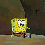 Spongebob waiting in the mailbox meme