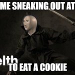 Stelth | 5 YO ME SNEAKING OUT AT 5AM; TO EAT A COOKIE | image tagged in stelth | made w/ Imgflip meme maker