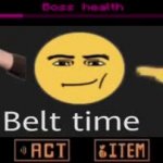 belt time man emoji meme