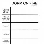 Dorm on fire meme