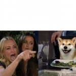 Women yelling at dog template