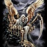 Grim Reaper on throne made of bones meme