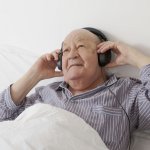 Old Man With Headphones template