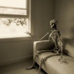 Me waiting on the mailman to Bring my stimulus | ME WAITING ON THE MAILMAN TO BRING MY STIMULUS | image tagged in skeleton waiting | made w/ Imgflip meme maker