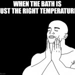 That refreshing meme | WHEN THE BATH IS JUST THE RIGHT TEMPERATURE | image tagged in that refreshing meme | made w/ Imgflip meme maker