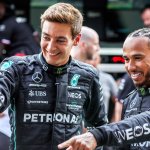 Mercedes F1 drivers George Russell and Lewis Hamilton