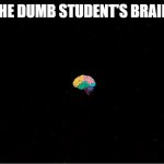 A dumb student's brain | THE DUMB STUDENT'S BRAIN: | image tagged in black blank | made w/ Imgflip meme maker