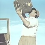 Drinking gasoline 1959 GLAVA documentary Shell jerry can