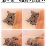 lololol | ME WATCHING STRANGER THINGS | image tagged in cat sleeping | made w/ Imgflip meme maker