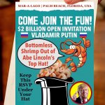 Bottomless Shrimp Out of Abe Lincoln's Hat Invitation Meme