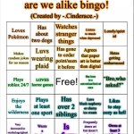 Cinderaces how are we alike bingo meme