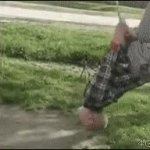 Old man on rope swing fail GIF Template