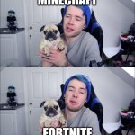 DanTDM and Darcie | MINECRAFT; FORTNITE | image tagged in dantdm and darcie | made w/ Imgflip meme maker