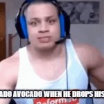 nikocado. | NIKOCADO AVOCADO WHEN HE DROPS HIS FOOD. | image tagged in gifs,nikocado avocado,slander | made w/ Imgflip video-to-gif maker