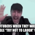 YouTubers again | YOUTUBERS WHEN THEY WATCH A SINGLE “TRY NOT TO LAUGH” VIDEO | image tagged in gifs,memes,fun,youtubers,reaction | made w/ Imgflip video-to-gif maker