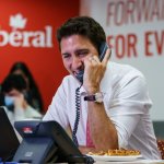 Trudeau laughing