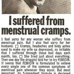 I suffered from menstrual cramps