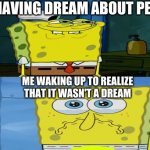 Someone just wet the bed | image tagged in memes,funny memes,spongebob,yes,pee,dream | made w/ Imgflip meme maker