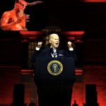 Biden doing the Devil's work meme