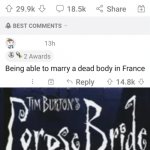 corpse bride irl Meme Template