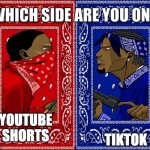 Which side are you on? | TIKTOK; YOUTUBE SHORTS | image tagged in which side are you on,youtube,tiktok,fight,versus,choose wisely | made w/ Imgflip meme maker