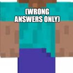 *Inserts best tittle* | WHO IS THIS? (WRONG ANSWERS ONLY) | image tagged in steve,minecraft | made w/ Imgflip meme maker