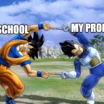 DRAGON BALL FUSION | SCHOOL; MY PROBLEMS | image tagged in dragon ball fusion | made w/ Imgflip meme maker