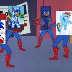 4 Blue Speedsters pointing at eachother | image tagged in 4 spiderman pointing at each other,sonic the hedgehog,sonic,mlp,paw patrol,cartoons | made w/ Imgflip meme maker