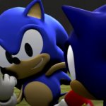 Classic Sonic gives the middle finger