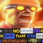 There are no words on god's green earth (scared/afraid version) meme