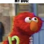 Why do I eat food. | ME: *EATS A PIECE OF FOOD*; MY DOG: | image tagged in elmo has had enough | made w/ Imgflip meme maker
