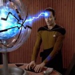 STAR TREK DATA CONNECTED TO THE COMPUTER AND LIGHTNING meme