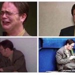 crying dwight 4 pic template