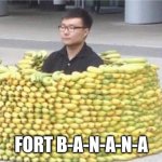 Fort bonananannanan | FORT B-A-N-A-N-A | image tagged in banana fort | made w/ Imgflip meme maker