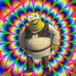 Shrek on LSD | image tagged in lsd | made w/ Imgflip meme maker