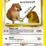 Horny Jail Bonk Pokémon Card meme