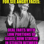 -How to be undetected. | -DON'T CHASE MISSION FOR SEE ANGRY FACES:; DEAL FARTS WITH LOW PORTIONS OF GASES, HOW STAYING IN STEALTH BETWEEN INNOCENT PEOPLE AROUND. | image tagged in aikido master,hold fart,las vegas,sir_unknown,mission failed,people who know | made w/ Imgflip meme maker