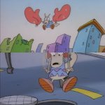 Rocko falls into a manhole