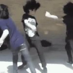 three people dancing GIF Template