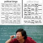 BritishMormon vs. IncognitoGuy political bingo