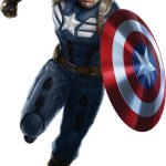 Captain America running with transparency