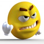 Oddly realistic emoji shaking their fist angrily at racism. meme