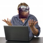 Sloth shrug at computer