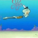 Squidward flying GIF Template