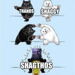 time 2 run | SHAGGY; THANOS; SHAGTHOS | image tagged in combine meme | made w/ Imgflip meme maker