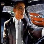 obama driving a car