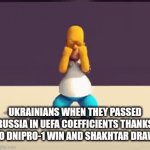 GLORY TO UKRAINE! GLORY TO OUR HEROES! (PS: sadly, Dynamo Kyiv lost to Larnaka | UKRAINIANS WHEN THEY PASSED RUSSIA IN UEFA COEFFICIENTS THANKS TO DNIPRO-1 WIN AND SHAKHTAR DRAW | image tagged in gifs,ukraine,russia,futbol,uefa,memes | made w/ Imgflip video-to-gif maker