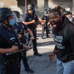 Man shouting during a protest